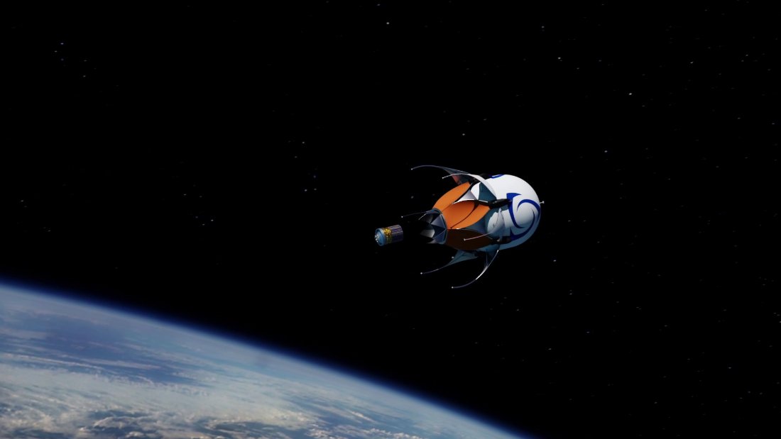 Nautilus deploying a payload on orbit